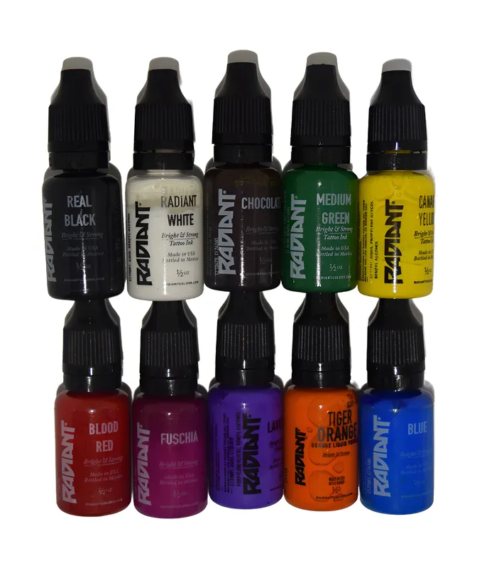 Set part 1 Set Tintas Tattoo Radiant 10u 1/2 Oz | 10 Color Set Parte 1 - Imagen 1